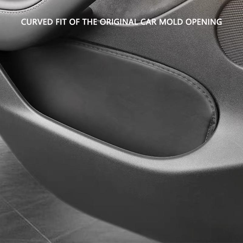 Car Door Side Storage Box For Tesla Model Y Juniper Leather Full Cover Front Rear Door Handel Pocket Organizer Tray Accessories
