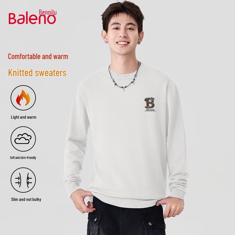 Baleno Herren Rundhals Winter Plüsch Strick Basisschicht Pullover