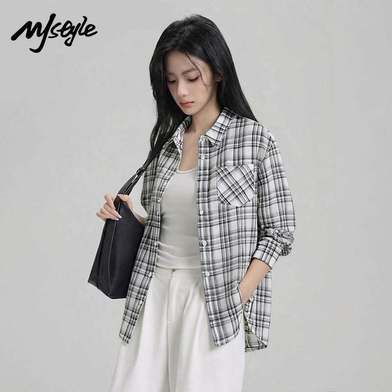 MJ Style Women's Plaid Long Sleeve Shirt