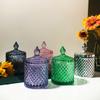 European Style Crystal Glass Storage Jar Creative Candy Jar Home Desktop Jewelry Cosmetic Swab Box Candle Holder Home Decoration