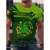 3D Printed Irish Flag T Shirt For Men St. Patrick's Day Clover Graphic T-Shirts Fashion Casual Women Loose Round Neck Tops Tees