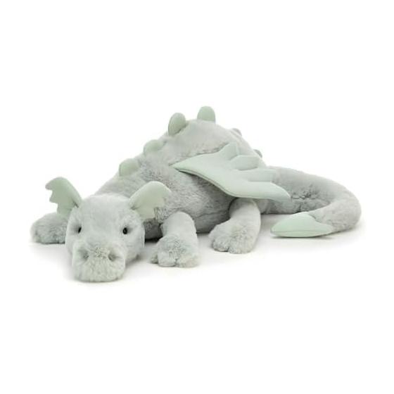 SESHIS Dragon Plush Hugging Pillow Cushion Dinosaur First Toy Green 30cm