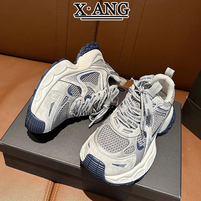 Leather little monster dad shoes women's autumn new thick-soled heightening women's shoes casual sports shoes