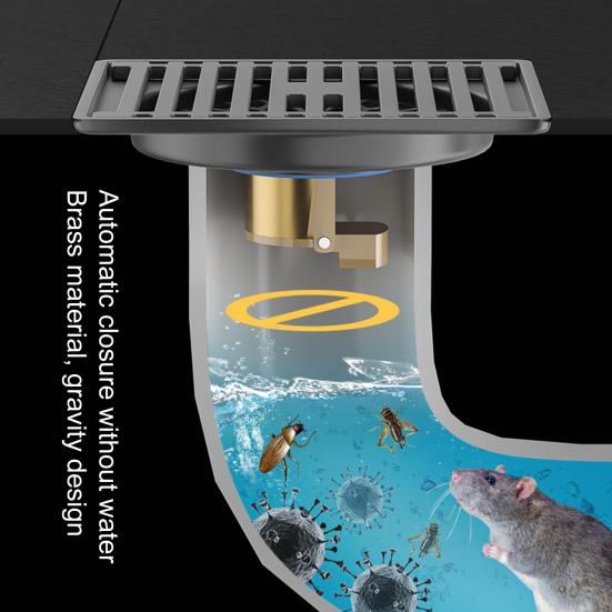Drain Strainer Gravity Closure Large Displacement Deodorization Copper Bathroom Floor Drain Deodorant Core Household Supply