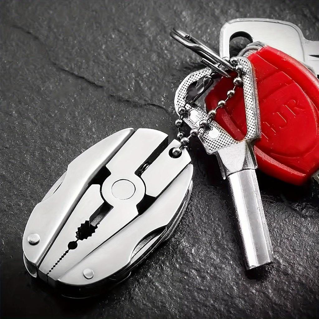 Cacciavite portachiavi multiuso compatto, pinze pieghevoli in acciaio inossidabile per riparazioni rapide, mini utensile portatile per uso esterno e progetti fai da te