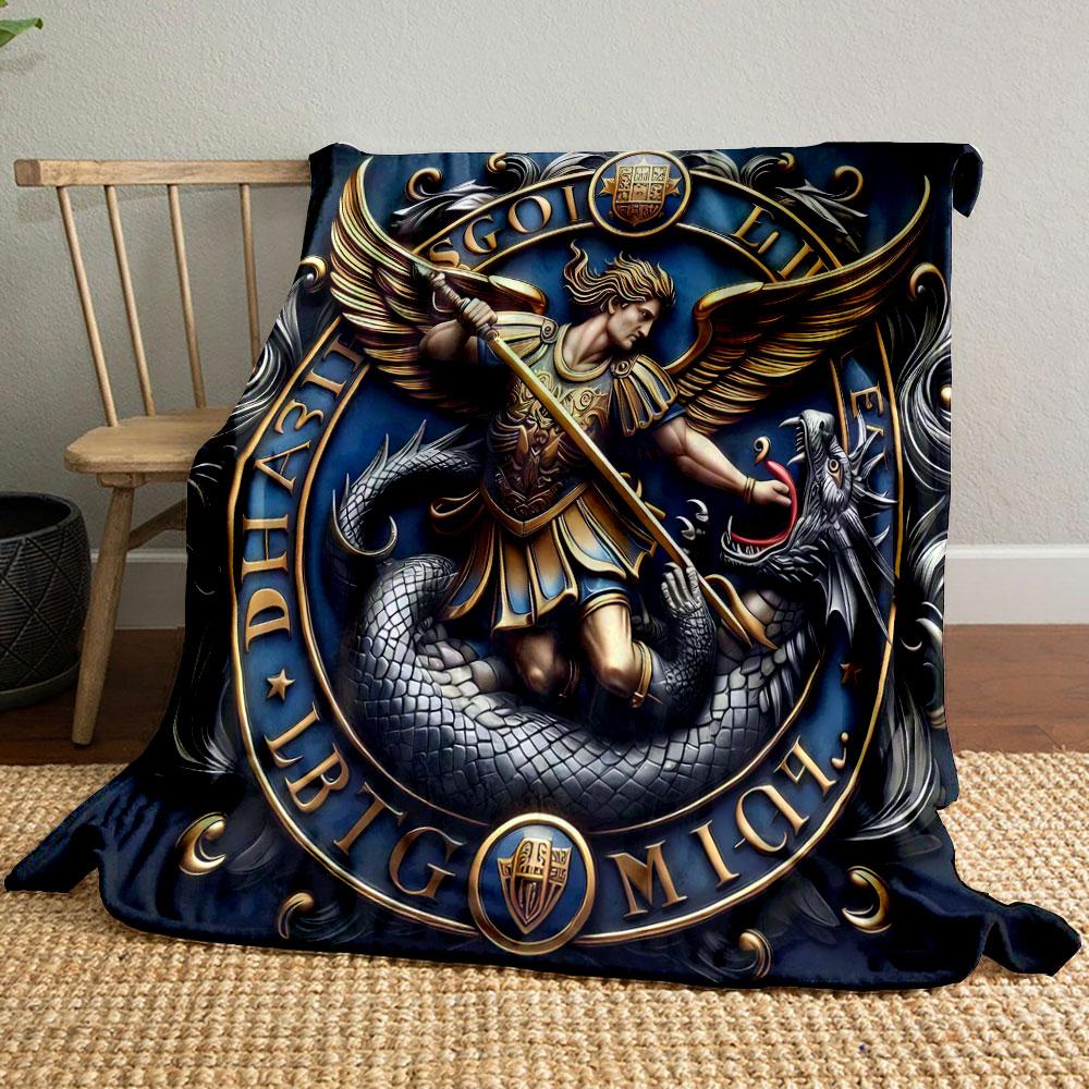 

Archangel Michael Dragon Blanket bedroom Blanket for Livingroom Couch lunch break Soft throw for Friend s festival Gift 80cm x 120cm