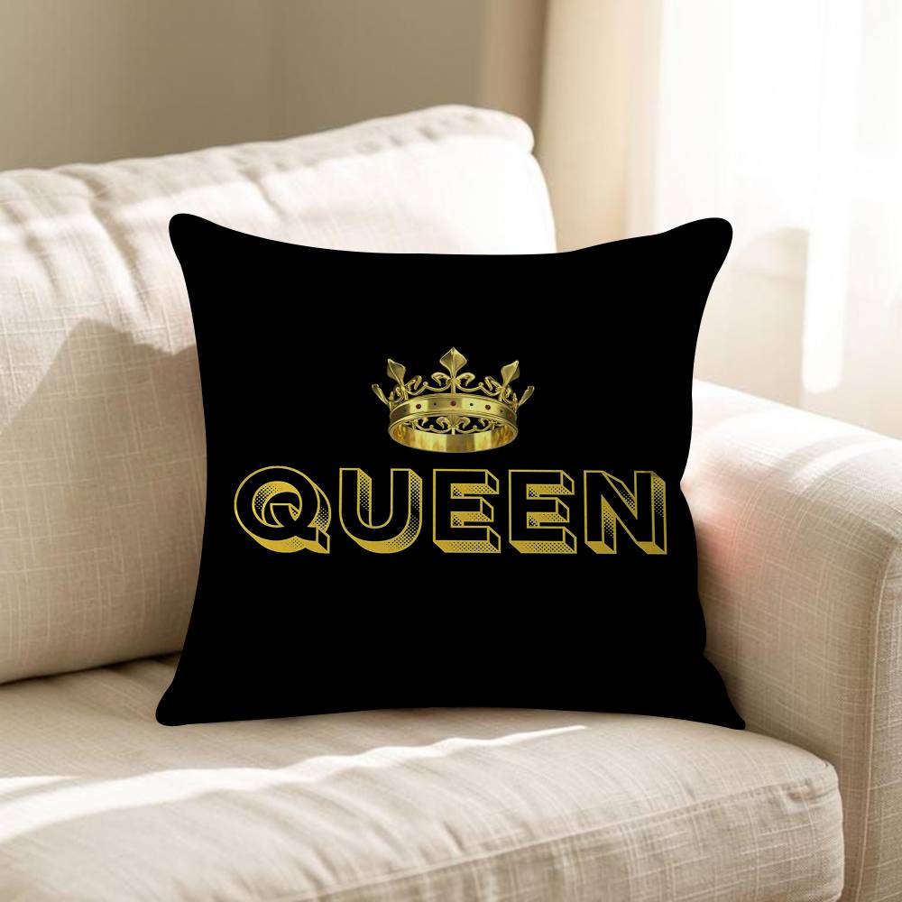 

KING Queen Crown Letter Personalized Pillow Dust Cover Bedroom Kids Party Decoration Pillowcase Birthday Children Gift 30x30 cm