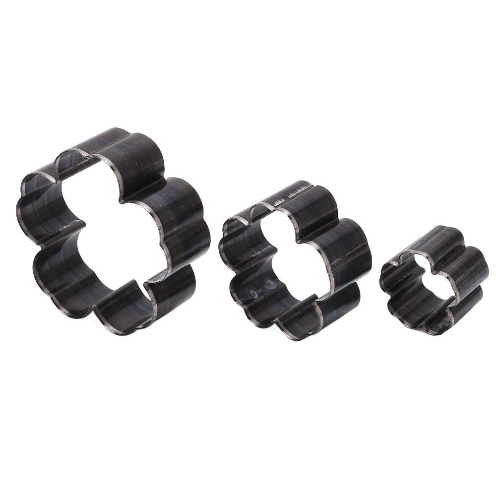 3 PCS 1.2 Inch / 2 Inch / 2.8 Inch Flower Shaped Cutter Hollow Punching Tool  For DIY Leather Craft