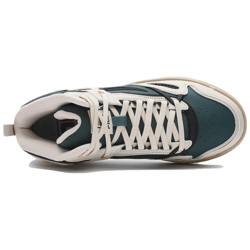 FILA Slam Mid Fabric Synthetic Leather Versatile Comfortable Mid-Top Lifestyle Casual Shoes Women Casual Shoes Green White F12W341212FBP