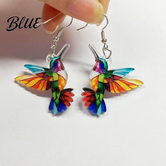 Lady Ear Jewelry 1 Pair Acrylic Colorful Bird Dangle Earrings