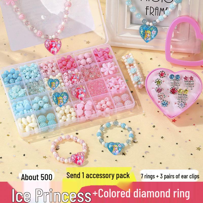 Beaded Toy Kit for Girls: DIY String Beads for Handmade Necklaces - Educational Birthday Gift