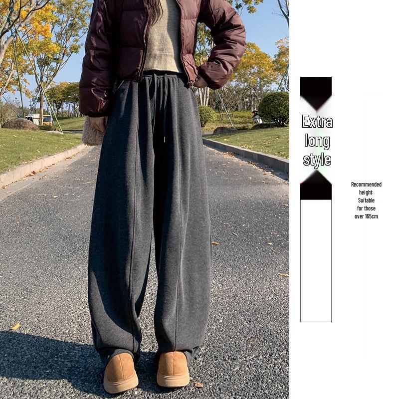 

Women s High-Waisted Gray Wide-Leg Pants: Spring 2026 Collection, Casual Loose Fit with Slimming Effect XL (125-140 lbs)