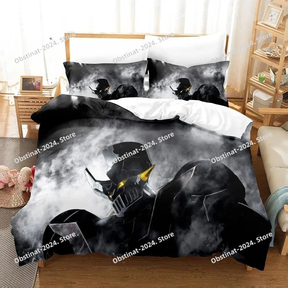Mazinger Z Bedding Set Printed With Pillowcase Bed Duvet Cover Soft Single Double Queen Super King Size Aldult Kid Bedroom