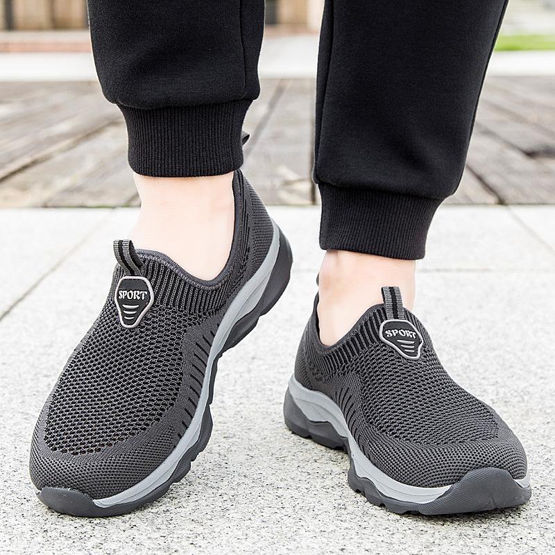 Ältere Mesh-Schuhe Damen Sommer atmungsaktiv hohl Ein-Pedal Sport Mutterschuhe Mittelalterliche und ältere bequeme Laufschuhe Herren Spot