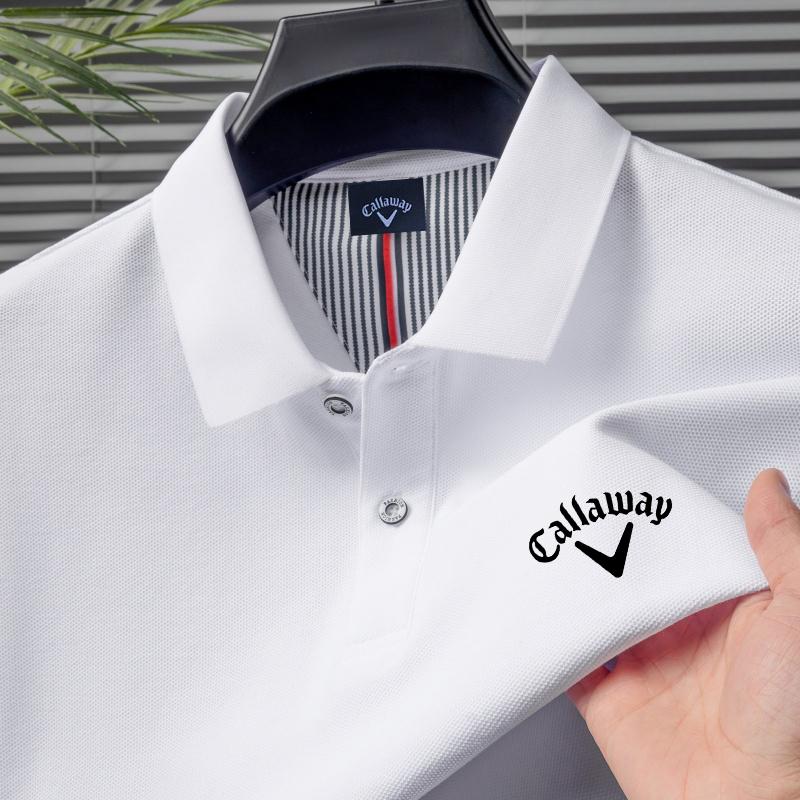 

Callaway Нова літня чоловіча сорочка-поло з вишивкою з мерсеризованої бавовни 2025 р., вільна, що вбирає вологу та швидко висихає, повсякденна сорочка поло L
