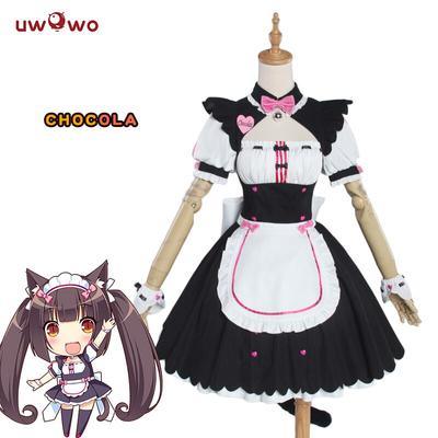 Uwowo Nekopara Cosplay Dress, Cartoon Cat Cosplay Girl with Chocolate