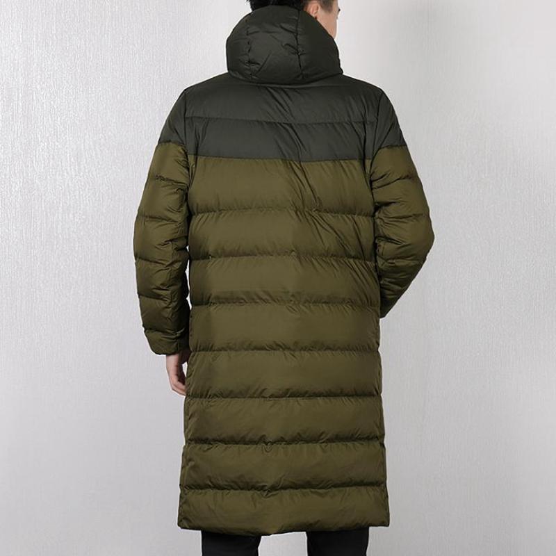 Nike Logo Print Stand Collar Long Down Jacket Men Outerwear Green AA8854-355