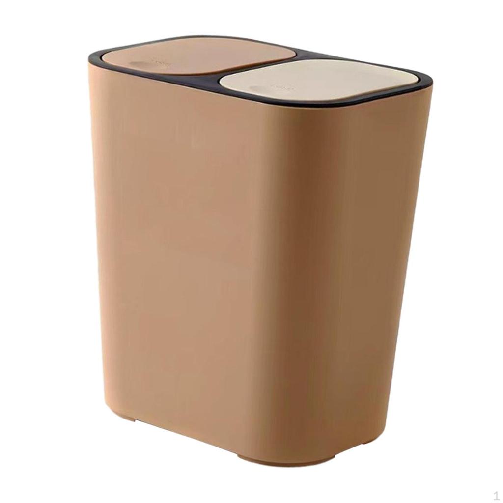 18L Trash Can Household Garbage Bin Rubbish Storage Bucket Office Wastebasket for Bedroom, Rvs,