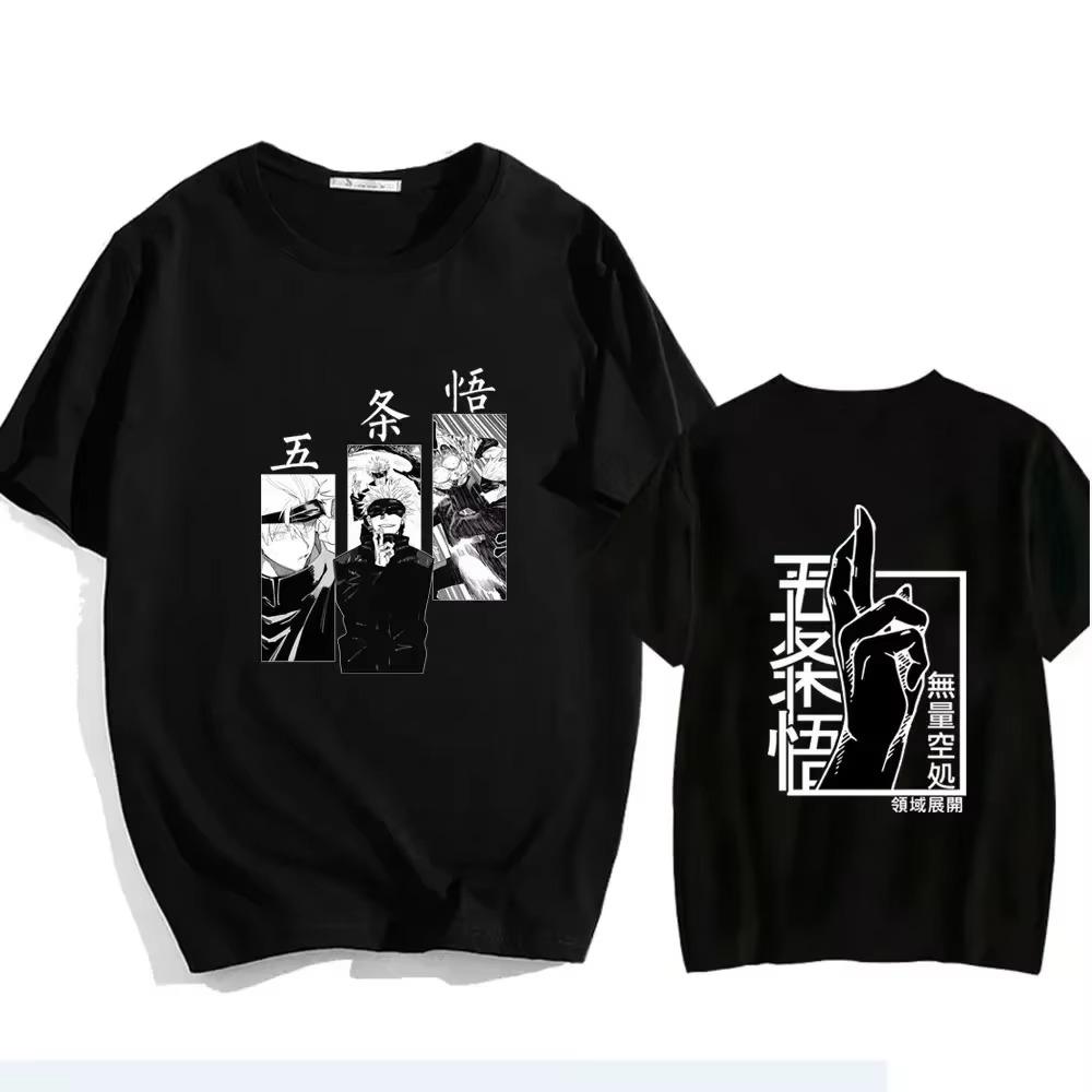 Summer 100% Cotton T-shirt Japanese Anime Printed T Shirt Men Oversized Short Sleeved Casual Women Tees Harajuku Hip Hop Tops