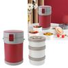 Insulated Food Jar 2L 3 Tier Microwave Safe 304 Stainless Steel Vacuum Lunch Box with Shoulder Strap for School