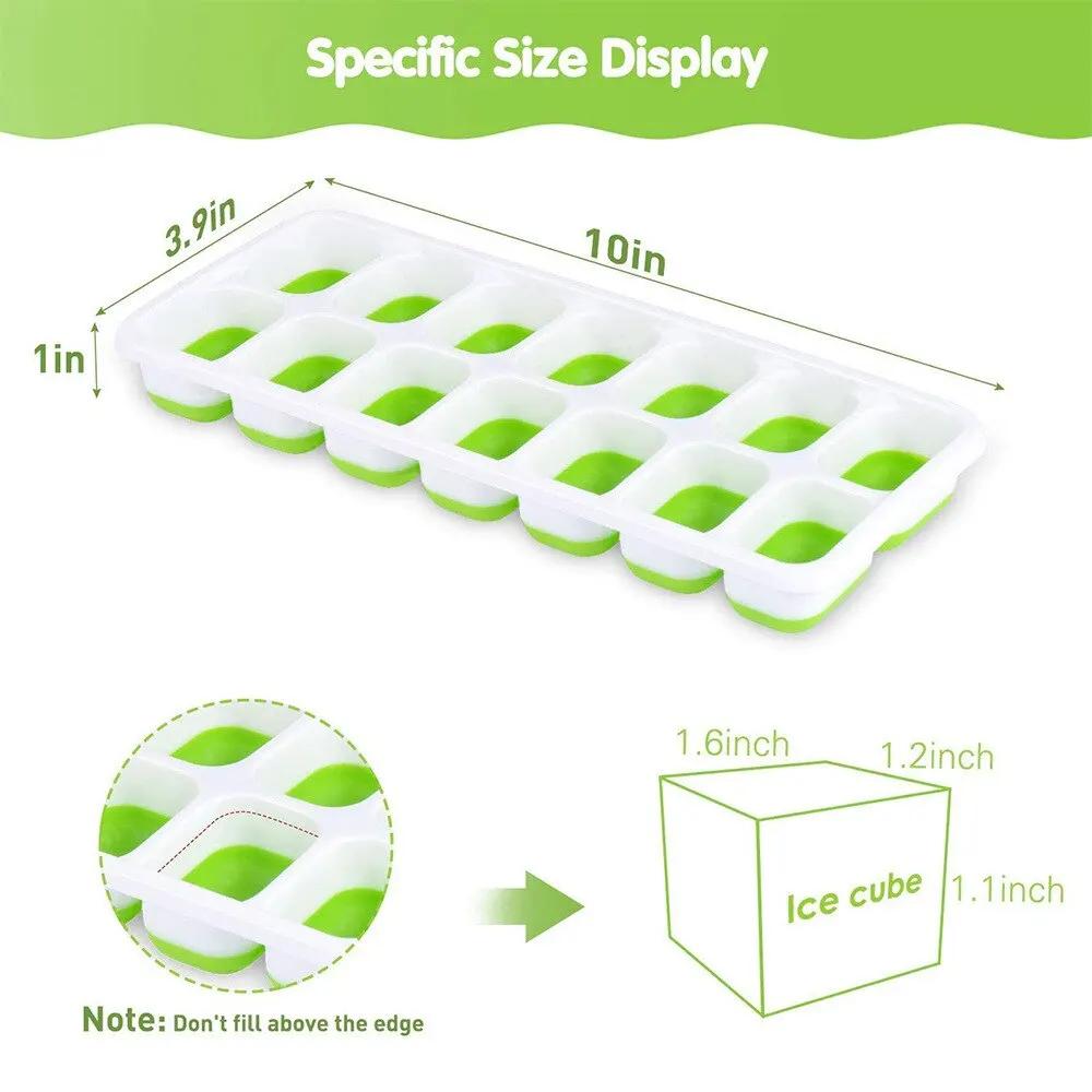 Ice Tray Silicone Mold with Covers Soft Bottom Silicone Easy Demolding Ice Mold Durable Bar Wine Ice Block Mechanism Ice Box