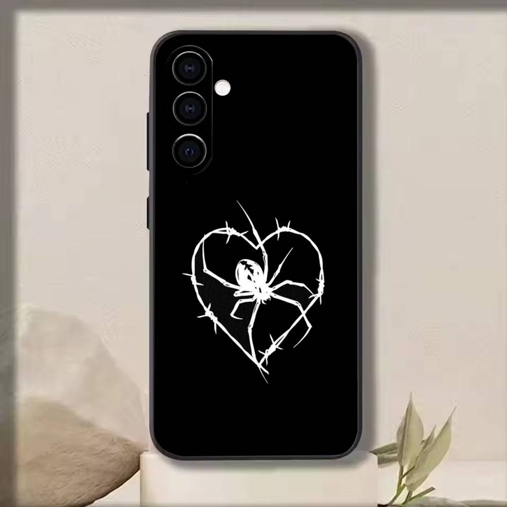 

Grey white spider Phone Case For Samsung Galaxy A73,A72,A71,A70,A53,A52,A51,Soft Silicone Black Cover Samsung a31