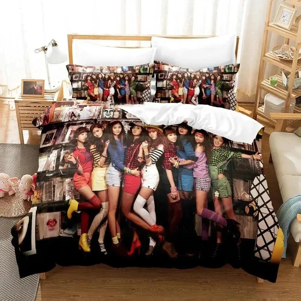 Kpop Girls Generation Bedding Set Duvet Cover Bed Set Quilt Cover Pillowcase Comforter king Queen Size Boys Adult Bedding Set