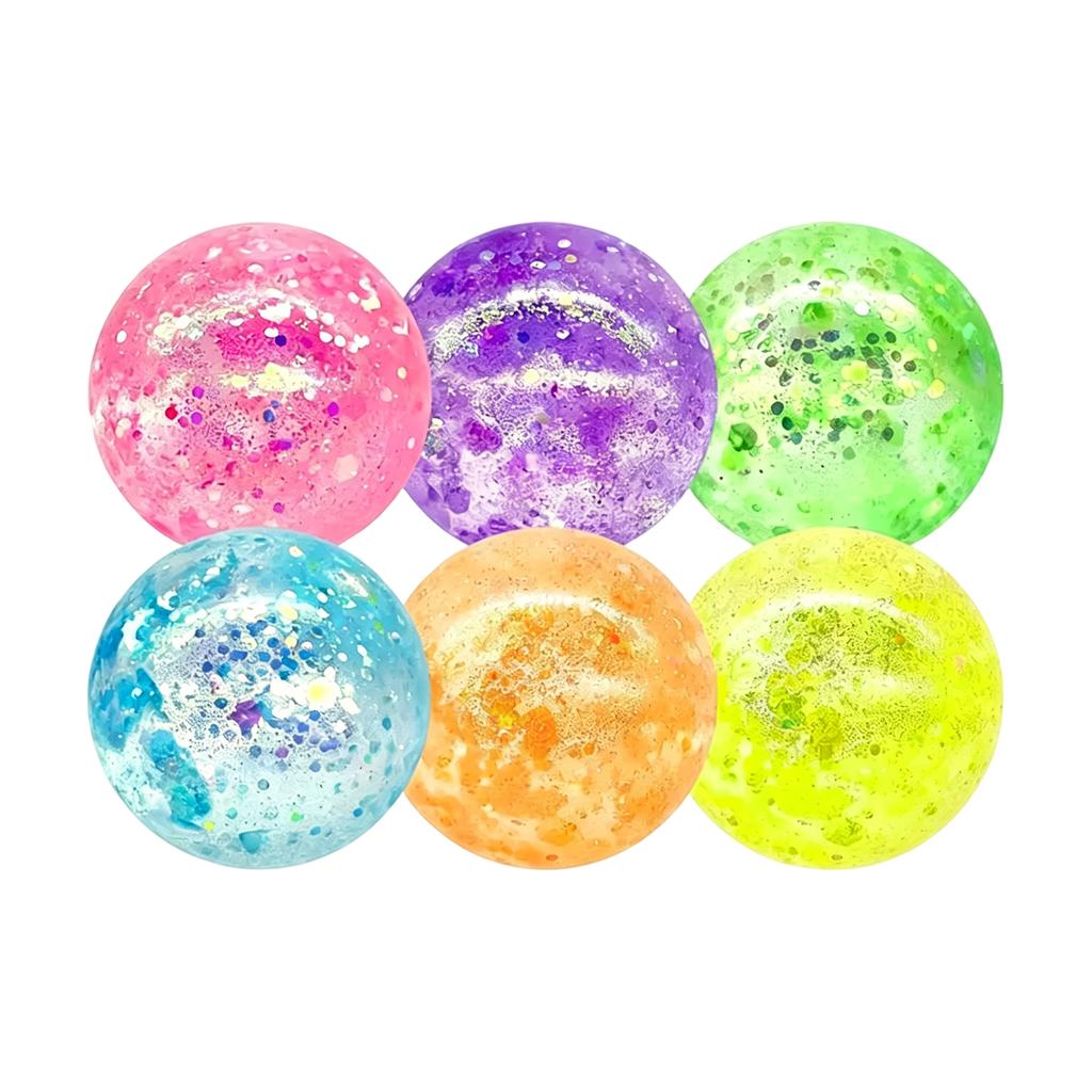 TPR Glitter Stress Relief Ball Slow Rebound Squeeze Ball Sensory Fidget Toy for Students and Adults Durable Soft Material