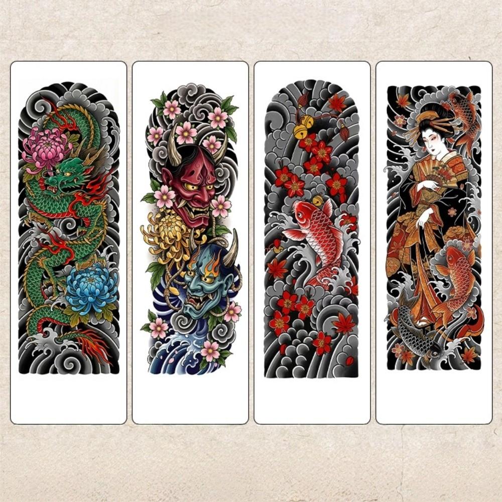 Geisha Japanischer Stil Temporäre Tattoos Japanische Dämonen Wassertransfer Tattoos Hand Beine Körperkunst