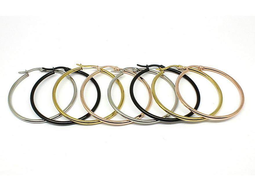 Classic 316L Stainless Steel Large Hoop Earrings: Versatile Titanium Round Hoops for Women with European and American Style.