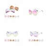 Transparent Rimless Women Glasses Oversized Clear Lens Sunglasses Gradient Color