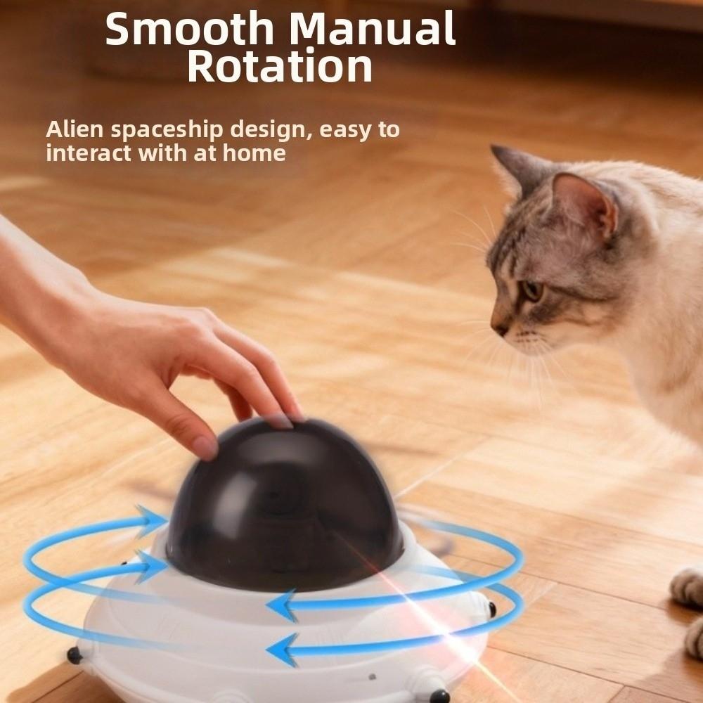 USB Charging Smart Cat Toy Automatic Sounding UFO Turntable Toy Two Control Modes Rotating Interactive Cat Toy