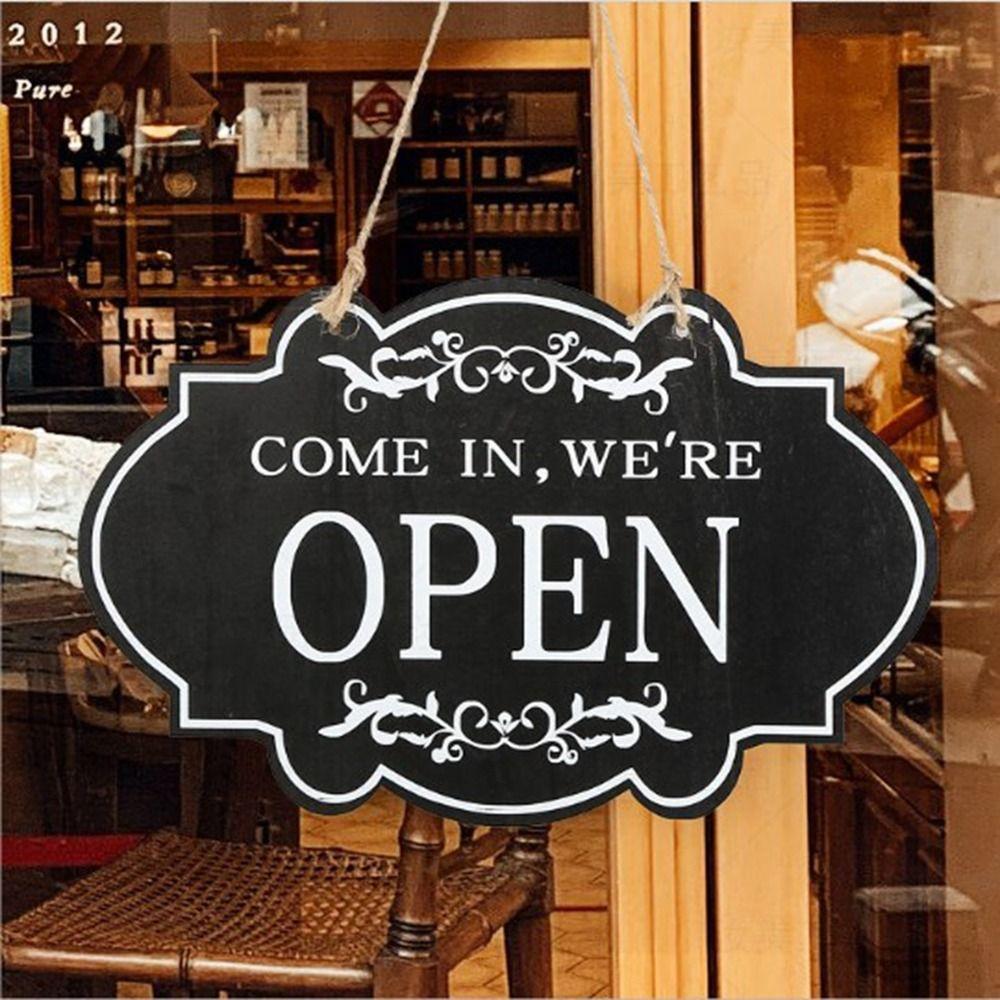 Wooden Craft Double Business Sign Double-sided Wooden House Sign Door Hanging Pendant  Shop