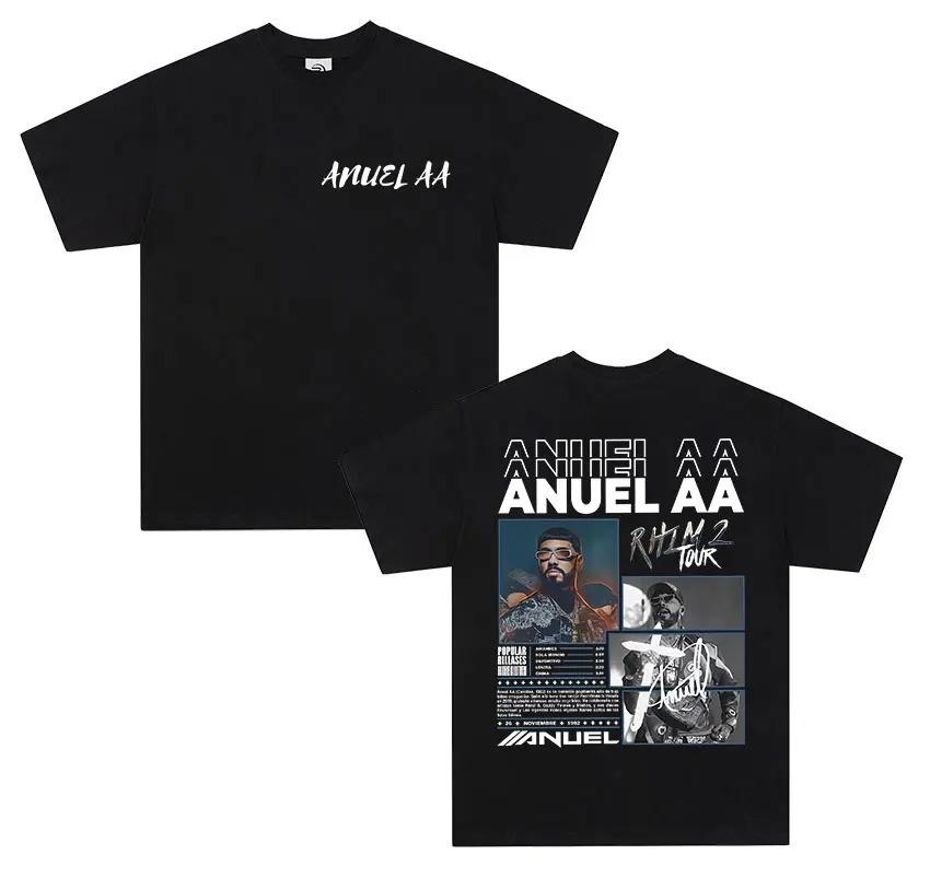Rapper ANUEL AA Real Hastala Muerte Tour T Shirt Men Women Retro Oversized Yk Streetwear Fashion Cotton Short Sleeve Tshirt