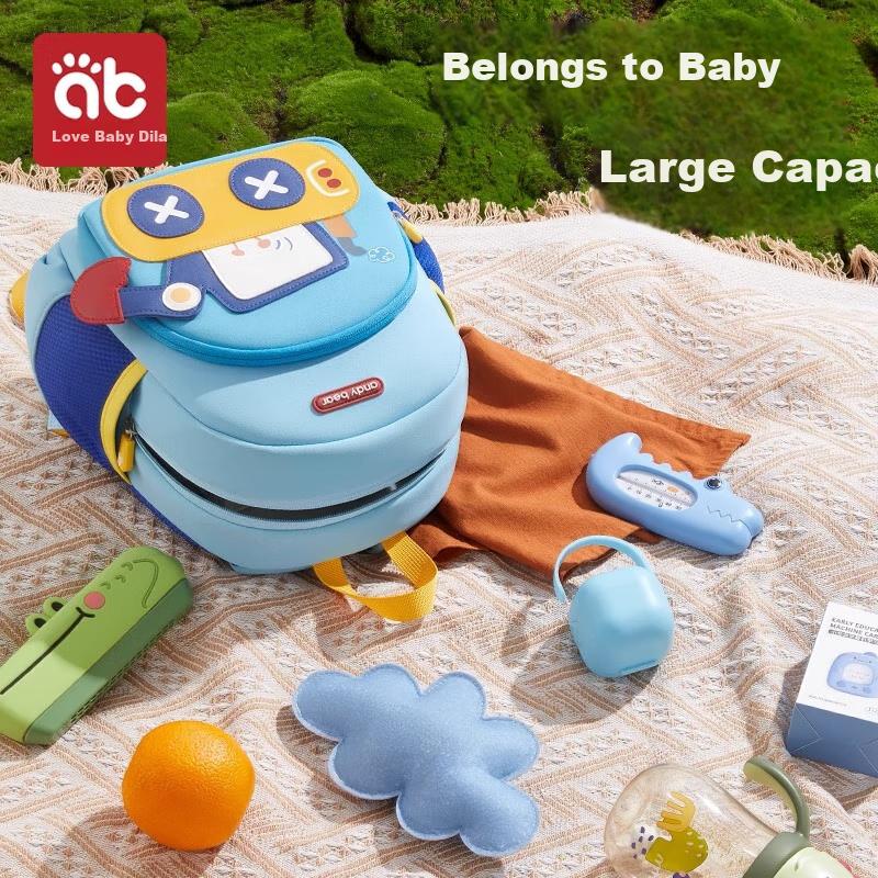 AIBEDILA Kindergarten Backpack for Boys And Girls, Children's Outdoor Backpack, Dinosaur Design, Anti-Lost