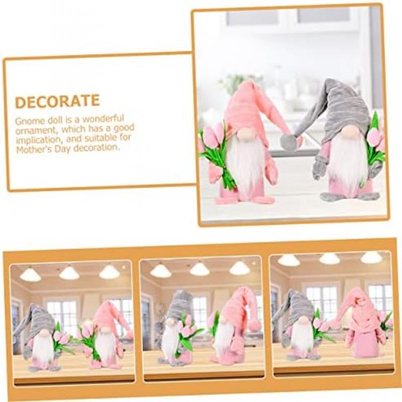 Amosfun 2 Pack Dwarf Dolls Cute Gnome Plush Toys Soft Stuffed Animals Desktop Decor Gift for Birthday Party