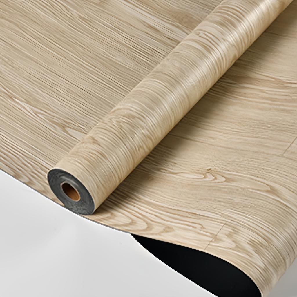 1 Roll 40X300CM Wide Vinyl Flooring Roll  Self-Adhesive, Wood Grain Floor Tiles Peel and Stick Floor Stickers Durable Easy