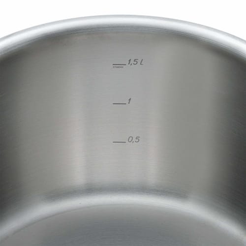 WMF "Gourmet Plus Saucepan" 16cm Saucepan, Induction and Gas Compatible, Matte Finish, Heavy-Duty Design, Stainless Steel, 10-Year Warranty, W07261660