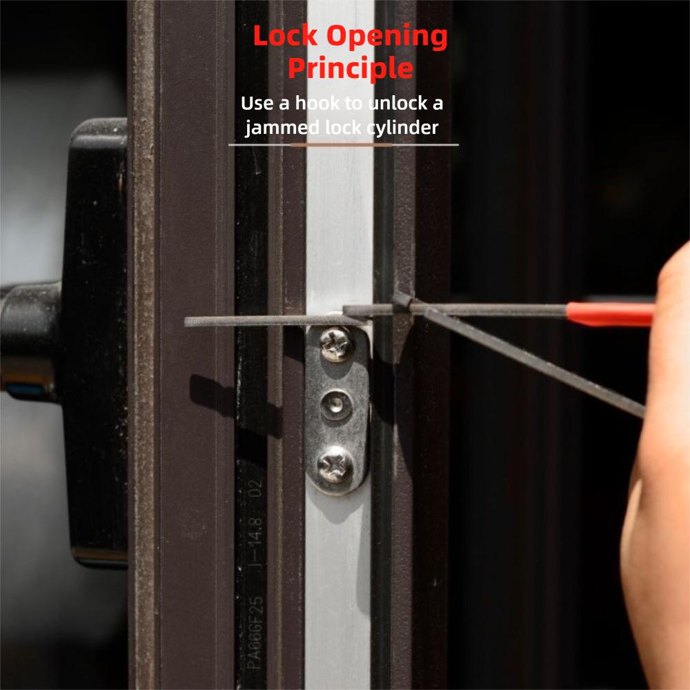 3pcs/set Stainless Steel Windows Unlocking Tool Convenient Design Non-slip Grip Lock Picking Set Casement Windows Unlocking Tool