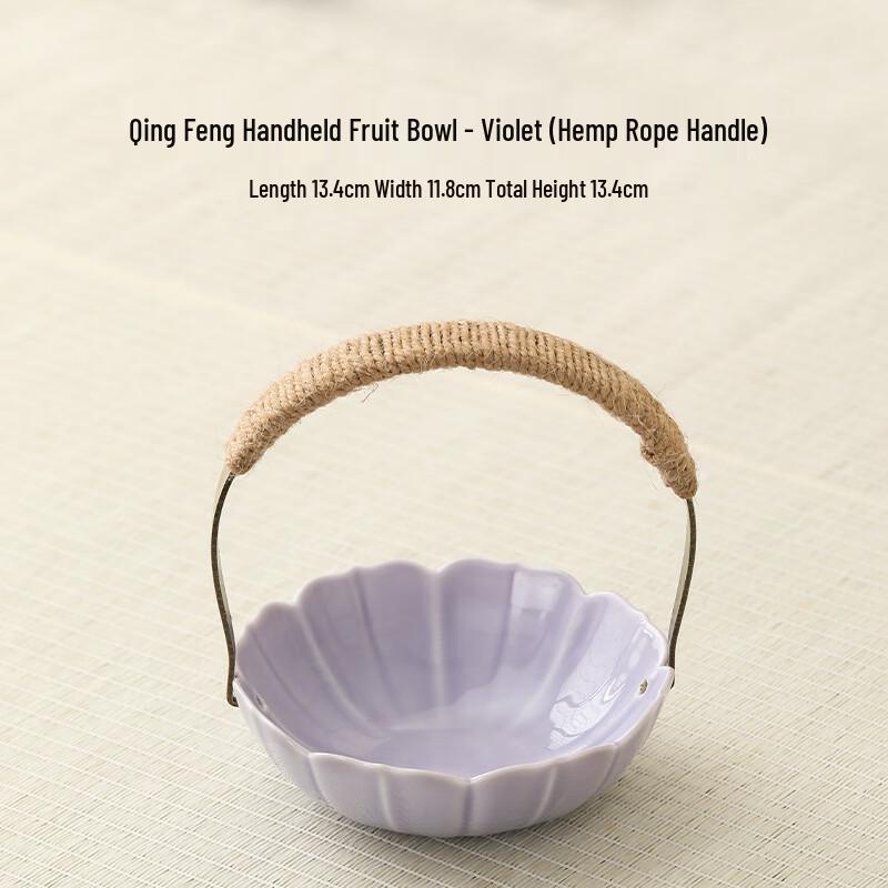Chinese Ceramic Handled Fruit & Snack Bowl