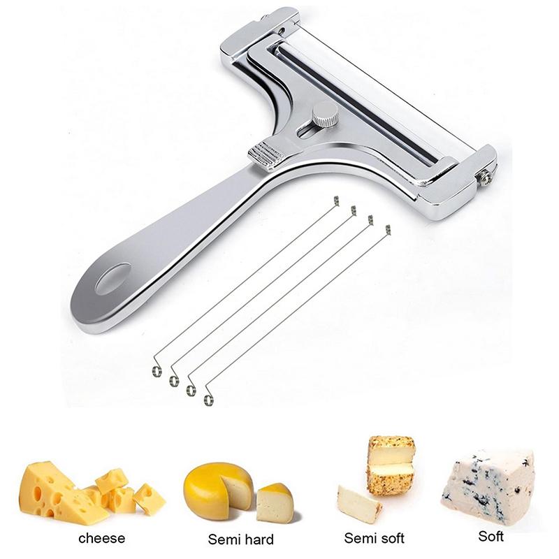 Cheese Slicer Adjustable Thickness Heavy Cheese Cutters With Wires For Soft Semi-Hard Cheese Butter With Cutting Wires