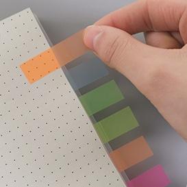 [July] Simple and Stylish Solid Color Memo Paper, Cute and Portable Index Sticker, Fluorescent Color Transparent Indicator Sticker