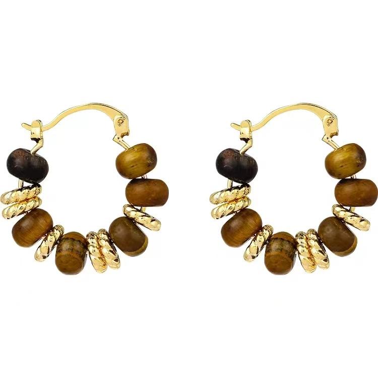 Kolczyki retro dla kobiet, lekki luksus, wysokiej klasy, wykwintne, styl jesienno-zimowy, uniwersalne kolczyki francuskie