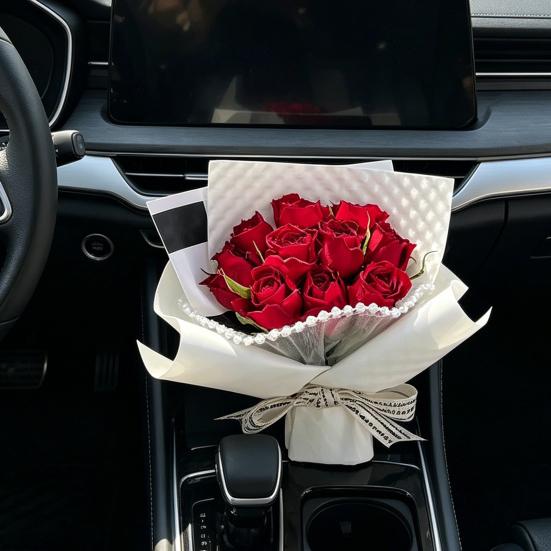Yousheng Artificial Flower Compact Design Fragrance Deodorizer Romantic Roses Dried Flowers Car Air Vent Freshener Auto Scent