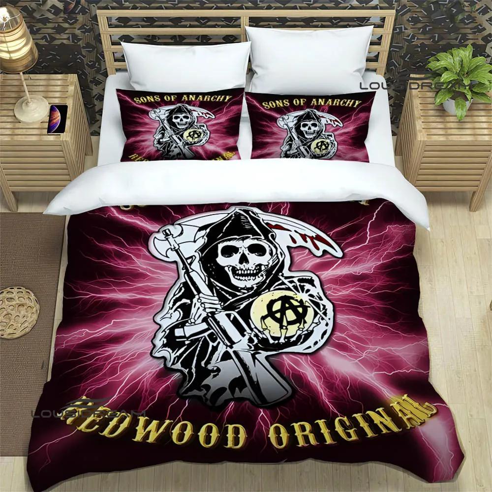 Sons of Anarchy Retro Printed Bedding Sets Exquisite Supplies Set Duvet Cover Bed Comforter Set Bedding Set Luxury Birthday Gift