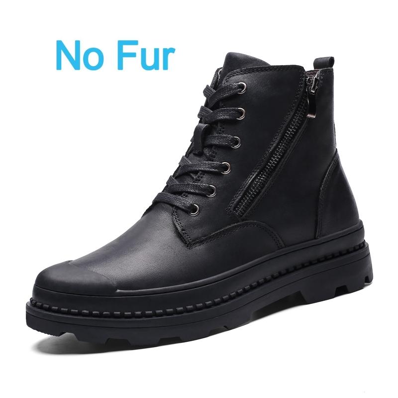 Fashion 2024 New Fashion Side Zipper Ankle Boot Men Genuine Leather Work Shoes Designer Thick Bottom Boots Brand Outdoor Casual Shoes