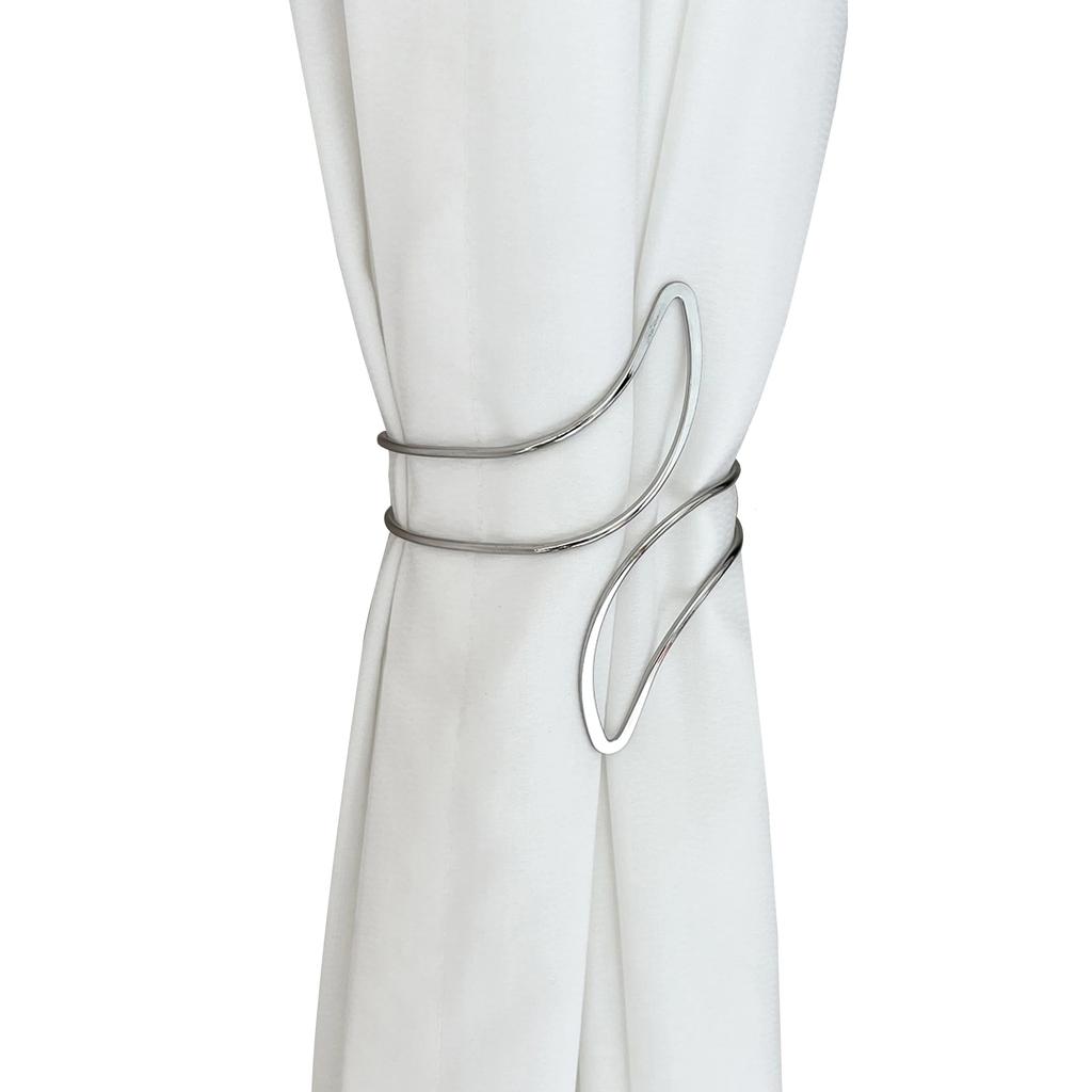 2025 2pcs Metal Moon-shaped Curtain Hooks, Curtain Ties for Rooms, Bedrooms and Living Rooms, Curtain Buckle Arm Ring