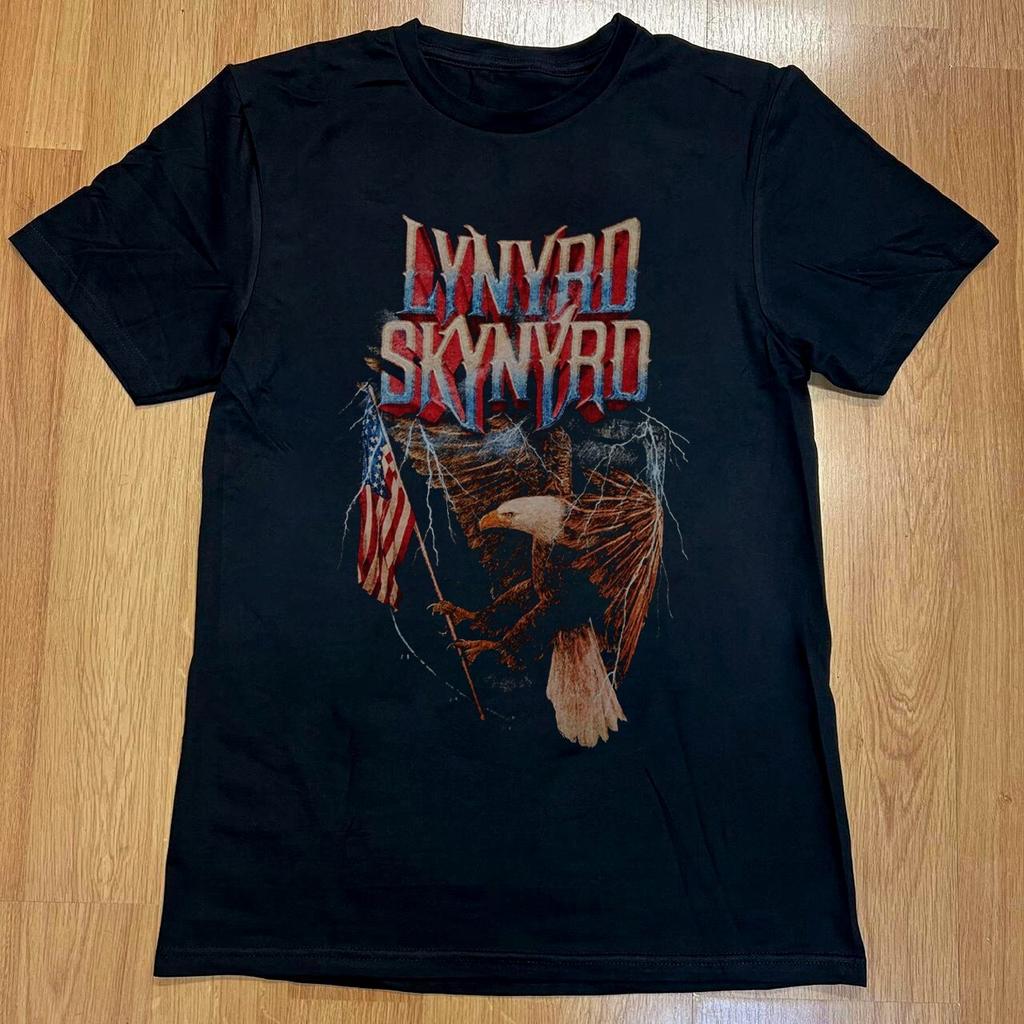 Lynyrd Skynyrd Patriotic Eagle & Flag T-shirt, Unisex Black T-shirt, Size S-5XL