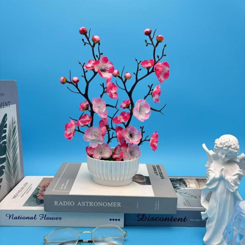 Double Vertical Pattern Pot Wintersweet Bonsai Artificial Plum Blossom Flowerpot Planting Flowerpot