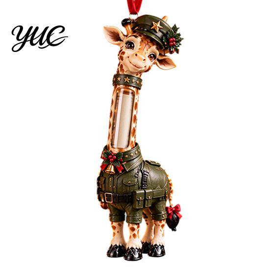 Acryl Hangende Sieraden Giraffe Kerst Geldhouder Ornament, Geldclip Decor voor Ruimtebesparende Kerstboomzak Auto, Schattige Beroepsfiguur, Decoraties